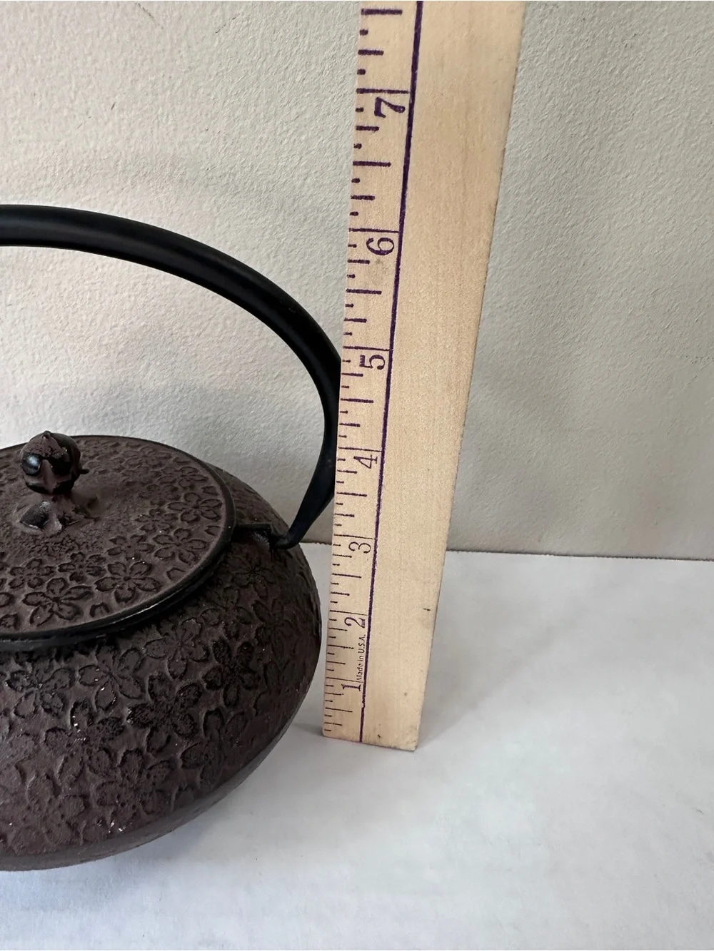 Vintage Japanese Nambu Tekki Cast Iron Tetsubin Teapot Cherry Blossom Sakura